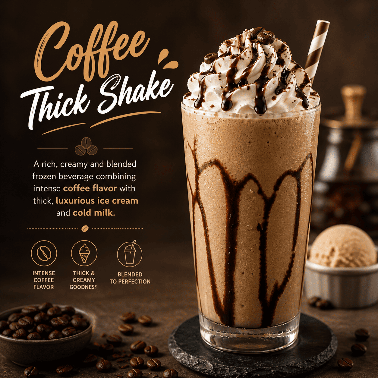 Coffee Thick Shake Six Ounces Coffee